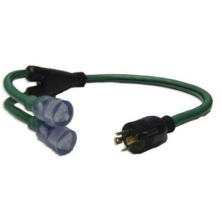 ft Generator Power Cord 10/4 Splitter Y L14 30P to (2) 10/3 Lighted 