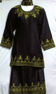 African Women Clothing Skirt Suit Black Gold One Size NotCome M L XL 