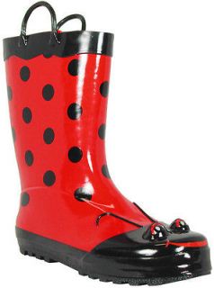 Western Chief   Womens Red Ladybug Rubber Rain Boots Size 8 NEW Lady 