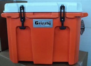 Grizzly 60 Qt Cooler Orange/White New in Box FREE YETI MASTER LOCK 