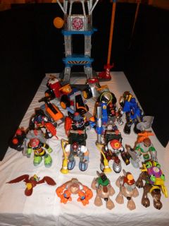   FISHER PRICE RESCUE HEROES LOT FIGURES ANIMALS VEHICLES COMMAND CENTER