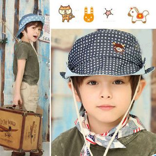 Cute Cartoon Baby Children kids boy Bonnet cap Sun Cowboy hat for：2 