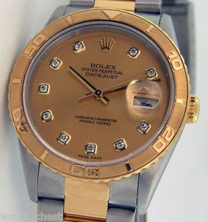   Men DateJust 36mm Thunderbird Champagne Diamond Dial 16263 Watch Chest