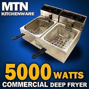 New MTN 5000W Commercial Countertop Restaurant Electric Deep Fryer 