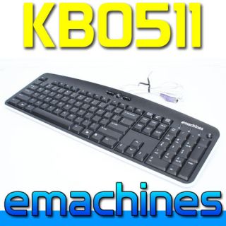 EMachines Multimedia PS/2 Wired 104 Key Black White Keyboard KB0511 