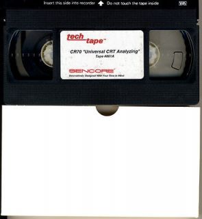 Sencore CR70 Universal CRT Analyzing instructional video VHS tape,NM 