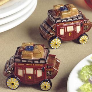 New WELLS FARGO Stagecoach Salt and Pepper Shakers