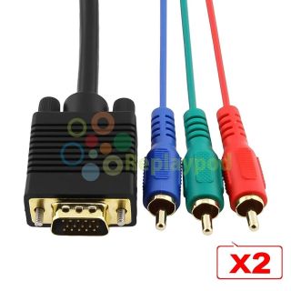 6FT HD15/VGA/RGB TO 3 RCA COMPONENT FOR TV/HDTV CABLE