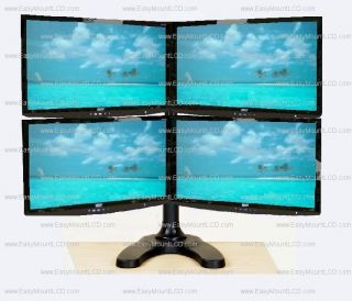 Deluxe Quad LCD Monitor Stand Free Standing   up to 28