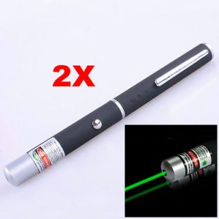 2x 5mw Powerful Green Laser Pointer Pen Light Beam 532nm Bright Fast 