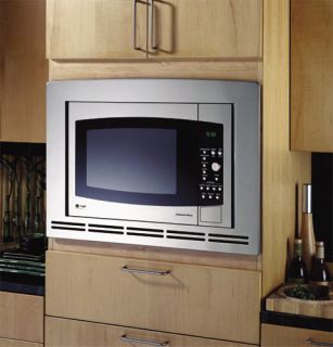 GE PROFILE STAINLESS BUILT IN MICROWAVE w/TRIM KIT JE1590SH @ 48% OFF 