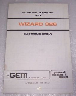 GEM MODEL WIZARD 326 ORGAN SCHEMATICS (GENERAL ELECTRO MUSIC)