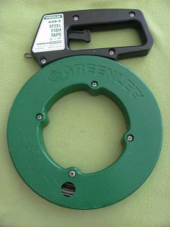 GREENLEE 438 5 50 X 1/8 STEEL FISH TAPE WIRE CABLE PULLER W/WINDER 