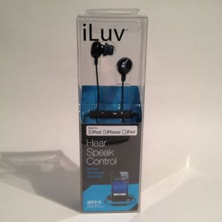 ILUV IEP315 EARPHONES WITH IPHONE/IPOD REMOTE & MICROPHONE IEP315BLK V 