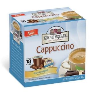   Square Cappuccino Cups Caramel + French Vanilla Keurig K Cup Brewer