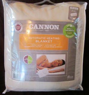 CANNON Automatic Electric Heating Heated Blanket QUEEN ivory  NEW