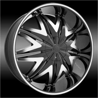 SINGLE WHEEL 24 inch Krystal Black Wheels Rims 5x115 +15 and a 275.25 