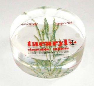 Tacaryl Mead Johnson Drug Rep Lucite Paperweight Promotional 