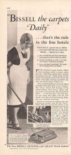 1931 VINTAGE BISSELL SWEEPER WITH HI LO BRUSH CONTROL DAILY PRINT AD