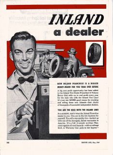 vintage ad from 1949 2 PAGE AD FOR INLAND TIRE SALES
