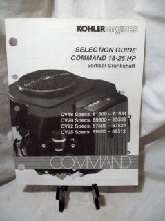 Kohler Command Selection Guide 18 25HP Vertical