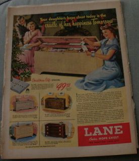 Lane Cedar Hope Chest Original Ad 1950 10x13