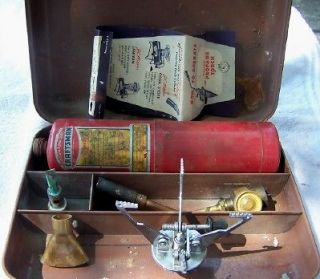 Antique Craftsman Map Gas Torch with Box Several Tips and a Stove 