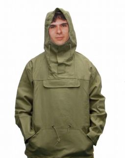 Anorak Parka Hooded Jacket Unisex Khaki Size Large