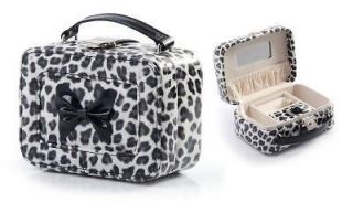 Travel Jewellery Box/Case Leopard Print with Bow Small