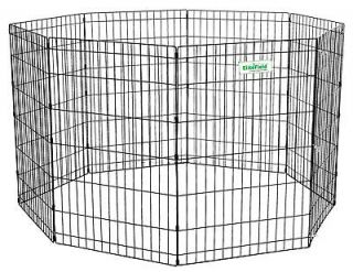   Black 36 Exercise Pen Dog Crate Cage with 8 FREE Ground Anchors
