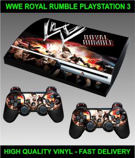PLAYSTATION 3 CONSOLE STICKER WWE ROYAL RUMBLE STYLE SKIN & 2 