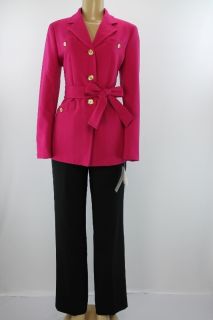 Kasper women suit set Eternal City jacket pant set rose pink black 