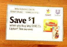   COUPONS ☀☀☀☀ $1.00/1 ANY LIPTON TEA ☀☀☀ 12/31