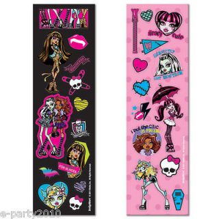 Sheets MONSTER HIGH STICKERS ~ Girl Power Birthday Party Supplies 
