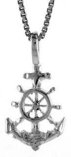   Silver Mariners Anchor Cross Pendant, 18 inch Italian Box Chain #4P131