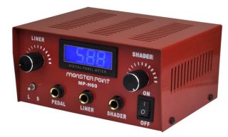 Monster Point USA Red Devil Professional DUAL LED Tattoo Power Supply