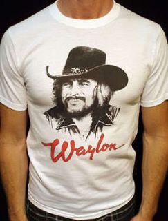 Waylon Jennings t shirt vintage willie nelson 84 wht**