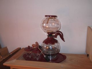 VINTAGE 1940S SILEX 8   10 CUP GLASS COFFEE MAKER