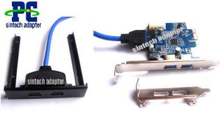   20pin 2 front +2 back USB 3.0 adapter Card NEC with low profile