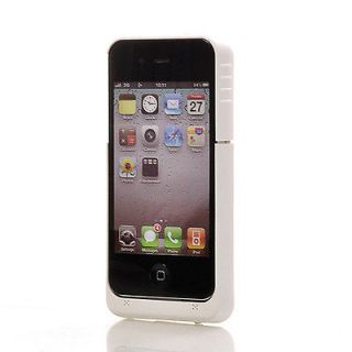 WHITE iPhone 4S 4 ~ External Battery Boost ~Thinner Than Mophie Case
