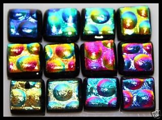 PLINKO PETITE Fused Glass DICHROIC Cabochons Beads