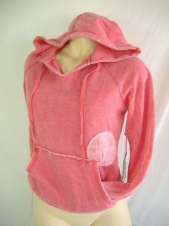 New Juniors Billabong Medium Coral Pink Hoody Fleece Jacket Pull Over