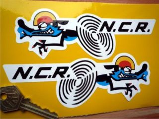 NCR DUCATI RACING etc motorcycle handed 155mm stickers