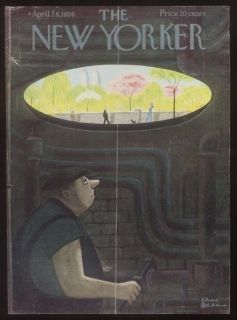 1956 Charles Addams manhole worker art New Yorker cover