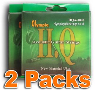 TWO PACKS Olympia HQ USA Acoustic Guitar Strings 10 47w