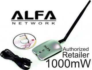   Directional White Yagi Cantenna PLUS Alfa 1W USB Adapter WiFi Kit