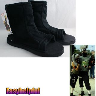 Naruto Ninja Shoes Boots Black Anime Cosplay Black 40 44 Size
