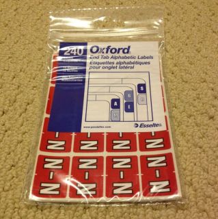 New Oxford End Tab Alphabetical Labels For File Folders   240 Labels 