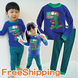   & Toddler Kids Boy Girl Sleepwear Pajama Set  Play with Dinosaur