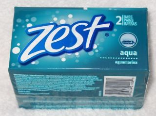 60 Zest Aqua Scented Deodorant Bar Soap 3.2 Oz Each